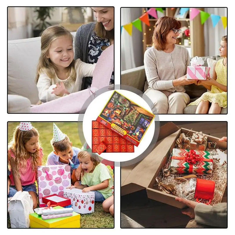 Calendrier de l'Avent pour Adultes et Enfants, Puzzle de Vacances, 1008 Pièces, 24 Pièces, Cadeaux, Surprise du Père Noël, Décoration de la Maison