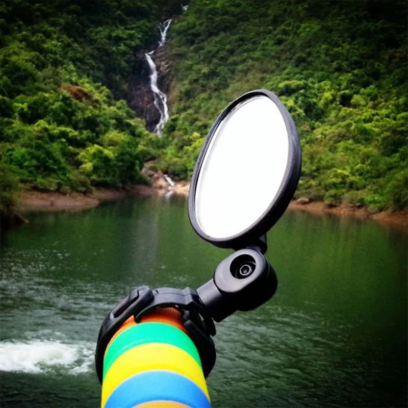 2PCS 360 Rotation Adjustable Rearview Mirror Mount for Motorcycle Bicycle Handlebar Round Oval Mirror Universal Moto Accessories