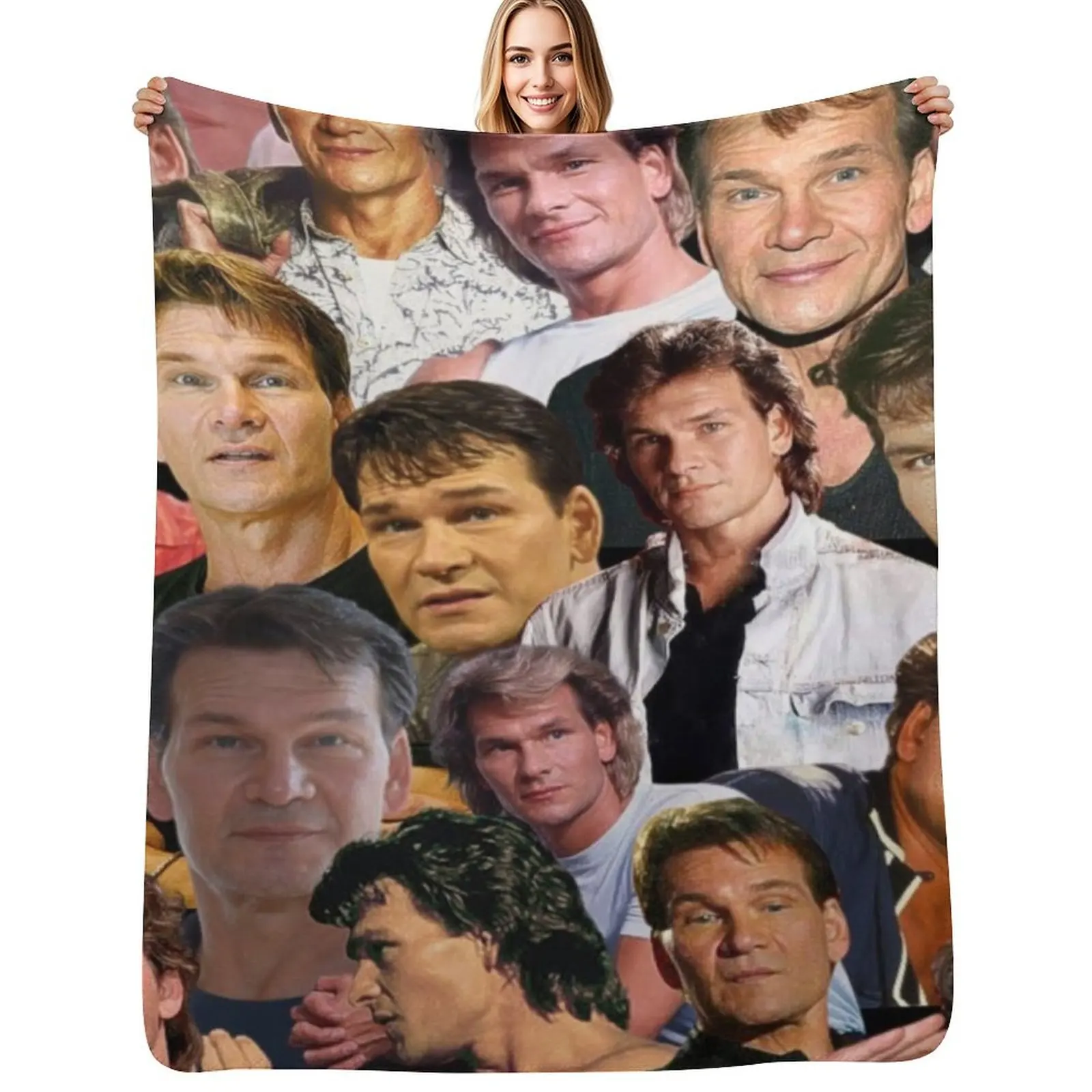 patrick swayze photo collage Throw Blanket Summer Personalized Gift manga Giant Sofa Baby Blankets