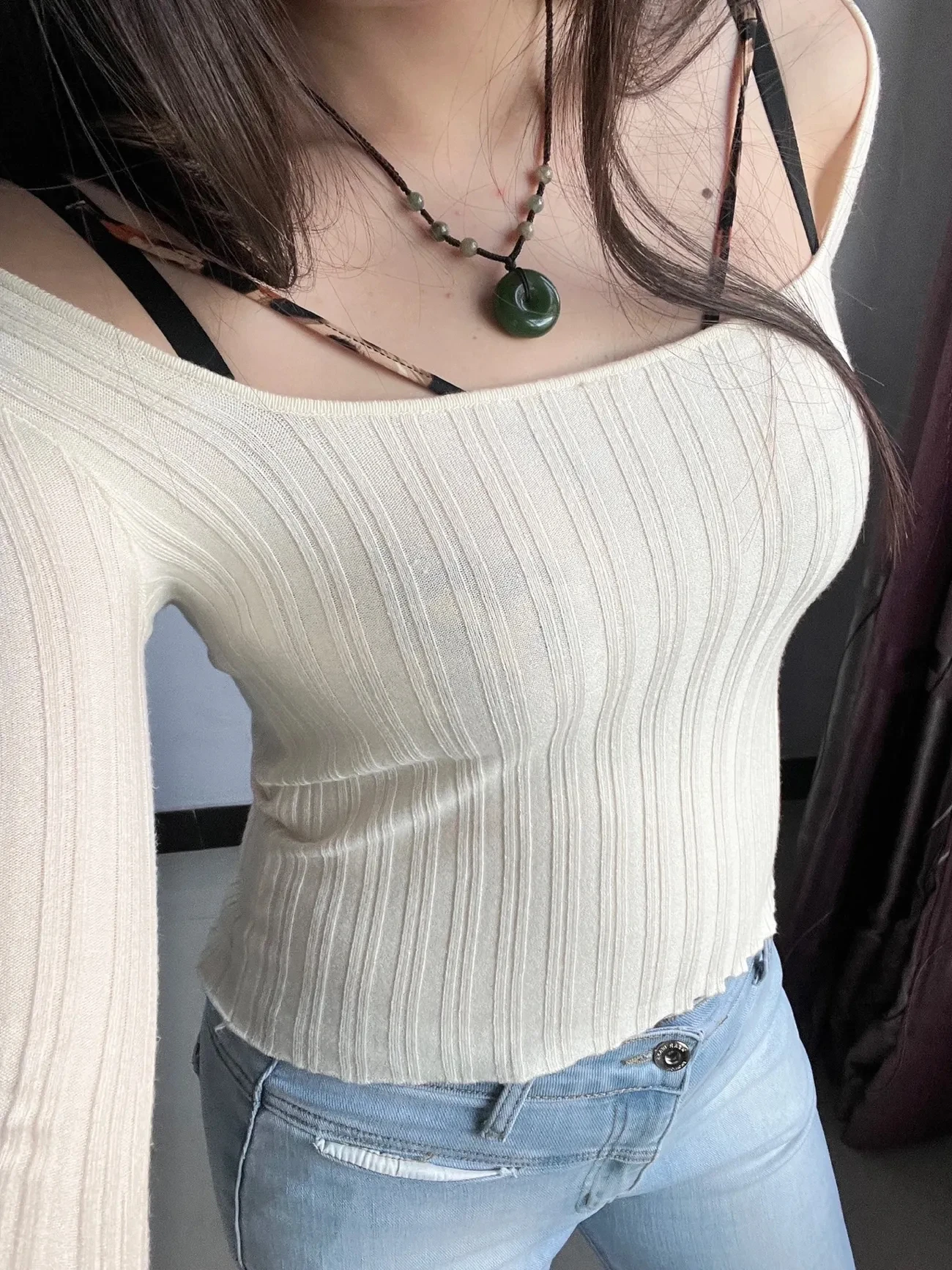 

American Retro Solid Knitted Crop Top Women 2025 Autumn Long Sleeve Botttom Pullover Simple Y2k Spicy Girl Thin Sweater