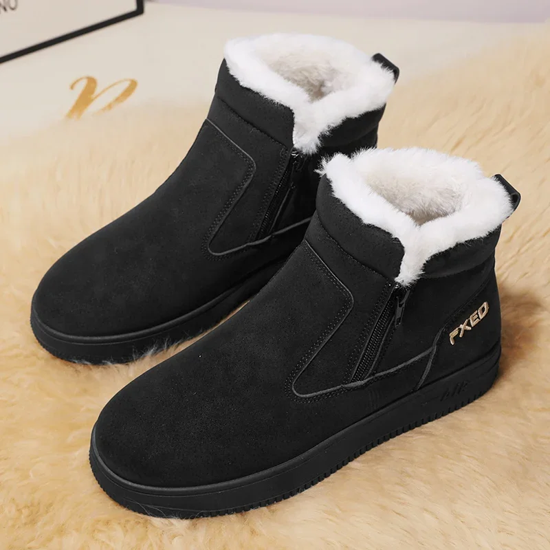 Men's Winter Boots Cotton Snow Boot Warm Plush Outdoor Water Proof Casual Mans Ankle Shoes Round Toe Soft Comfortable New Style