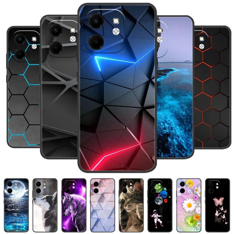 For Infinix Smart 9 Case X6532 Luxury Painted Phone Silicon Back Cover For Infinix Hot 50i X6531 Cases Protective Shell Smart9