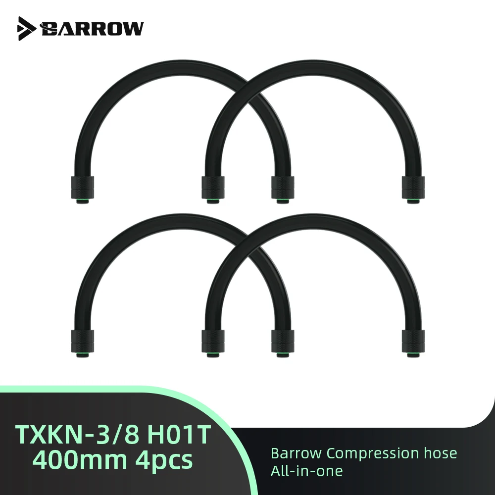 Barrow 4pcs Soft tube Compression Hose All-in-one TXKN-3/8 H01T 200/300/400/500mm Soft tube Water cooling PC Building Connector