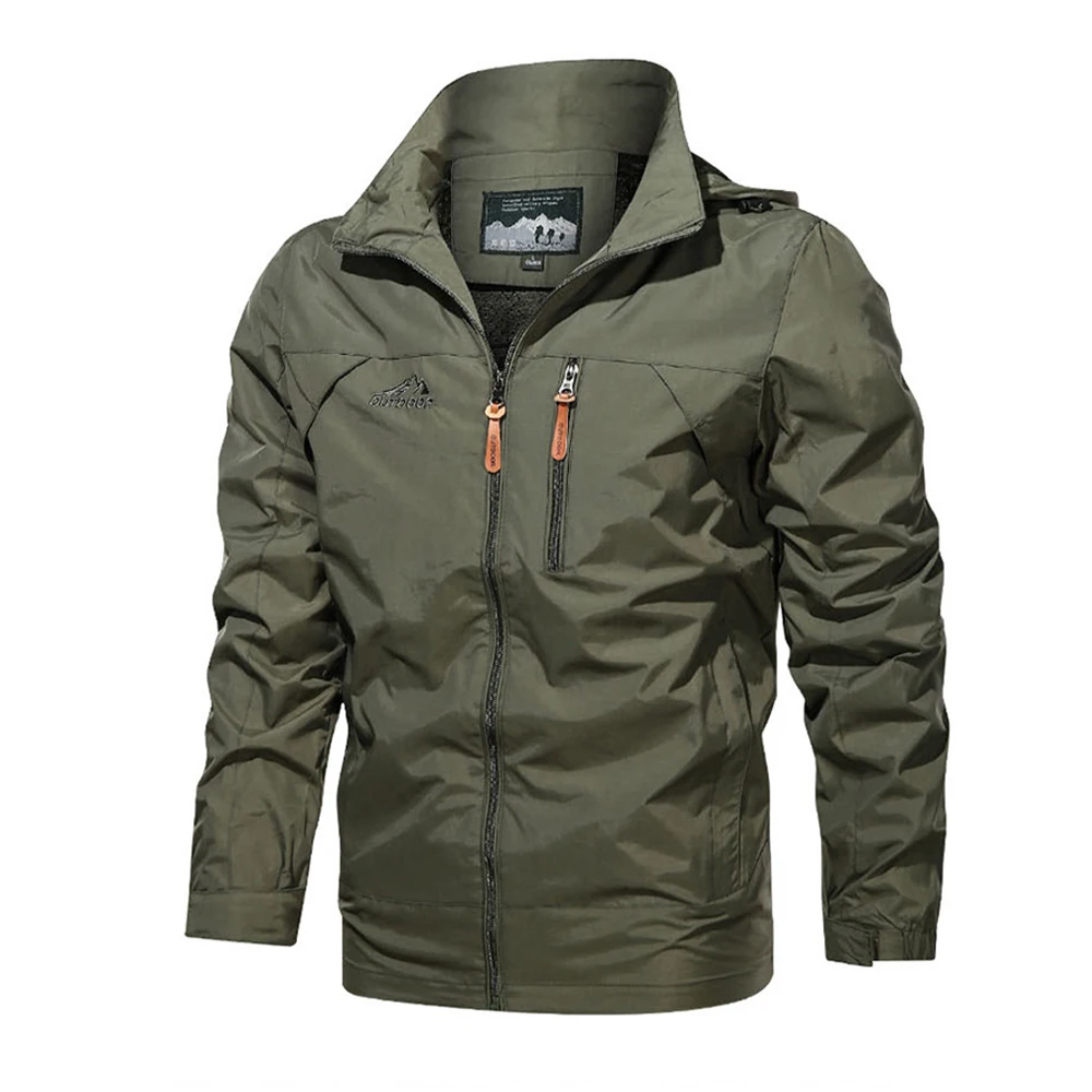 2024 Fashion Spring Men Windbreaker Jackets Military Tactical Outerwear Waterproof Pilot Coat Men's Outdoor Hooded Jacket New