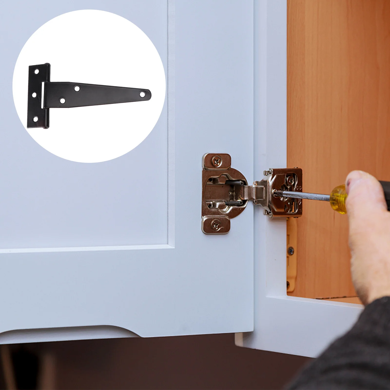 

6pcs 4 Inch T Shape Heavy Duty Galvanized Iron Gate Hinge For Door Fence Cabinet Furniture Use Rustproof Durable Hinges