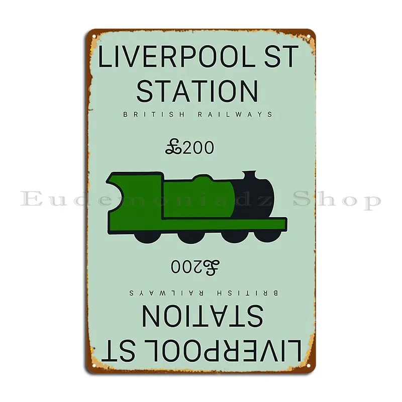 Liverpool Street Station Metal Sign Wall Decor Create Customize Pub Wall Mural Tin Sign Poster