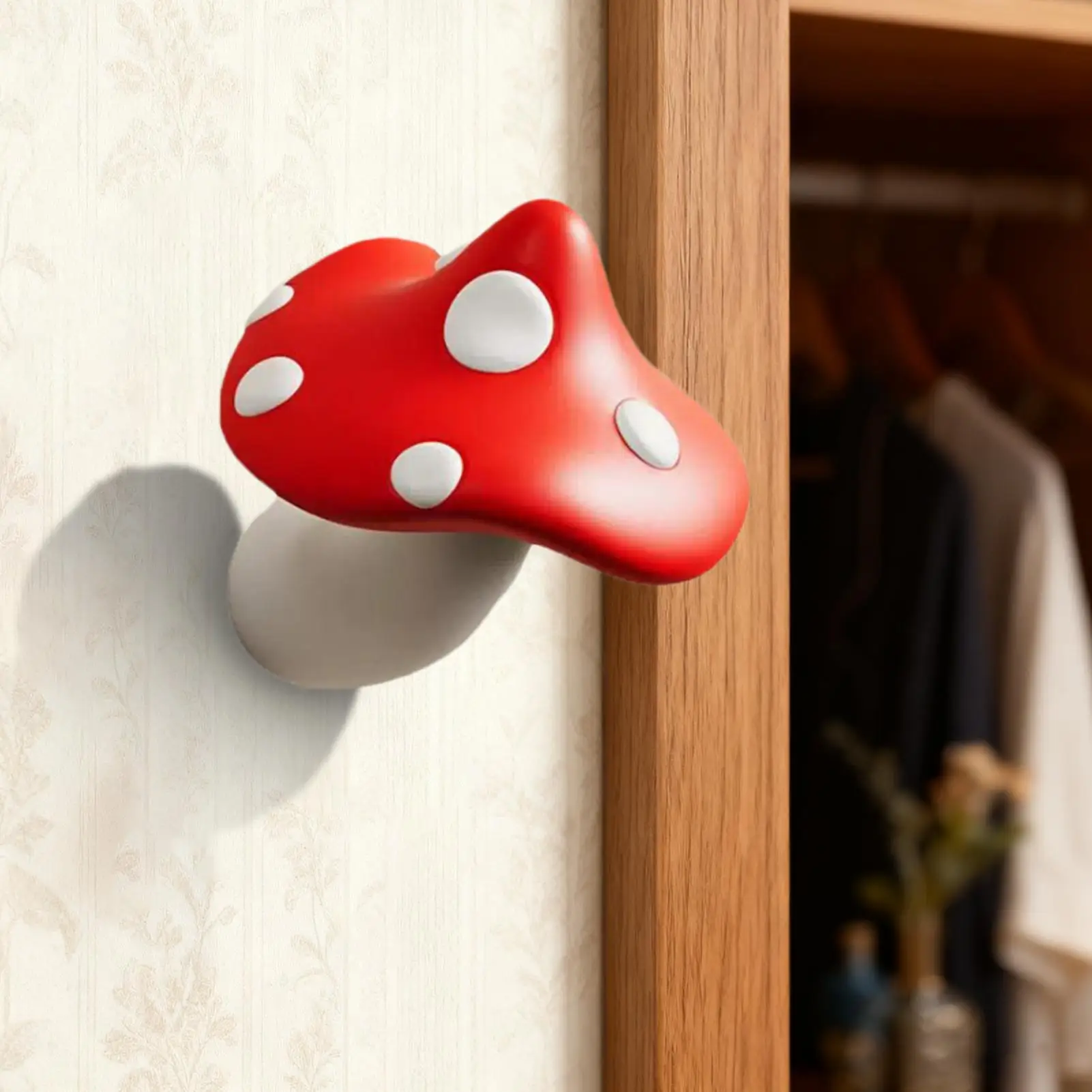 Mushroom hook creative punching-free entrance door decorative wall hook coat entrance key storage rack