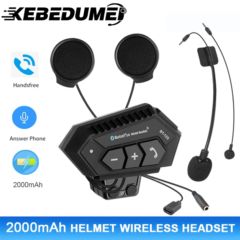 Conectividad Inalámbrica de Alta Calidad: El Casco con Auriculares BT-12S para Motocicletas y Bicicletas