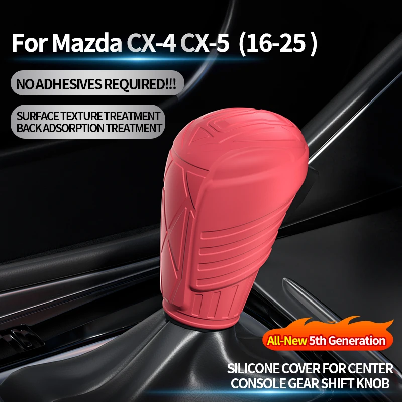 

For Mazda CX4/CX5 (2016-2025) Made of Silicone Gear Shift Knob Cover Trim Sticker Anti Scratch Car Interior Tuning Accessories