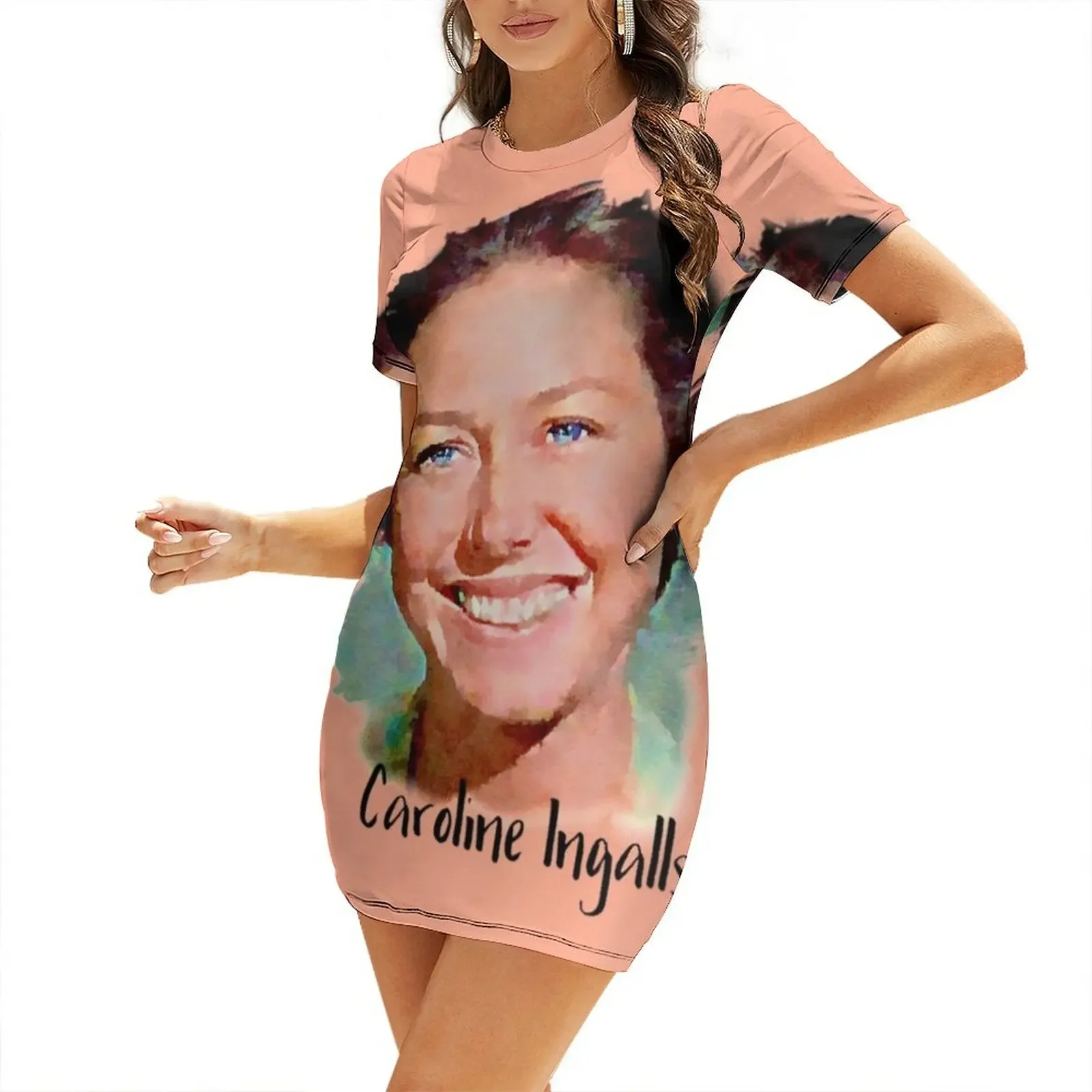 

Caroline Ingalls Little House on the Prairie Short-Sleeved Dress clothes for woman Women's summer dresses Woman dresses