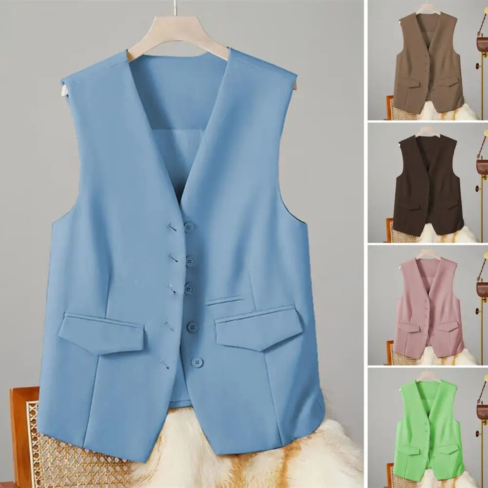 Women's Suit Vest Autumn Fashion sleeveless vests jacket 2024 Woman V-neck Working Korea Female vest New in Outer wears