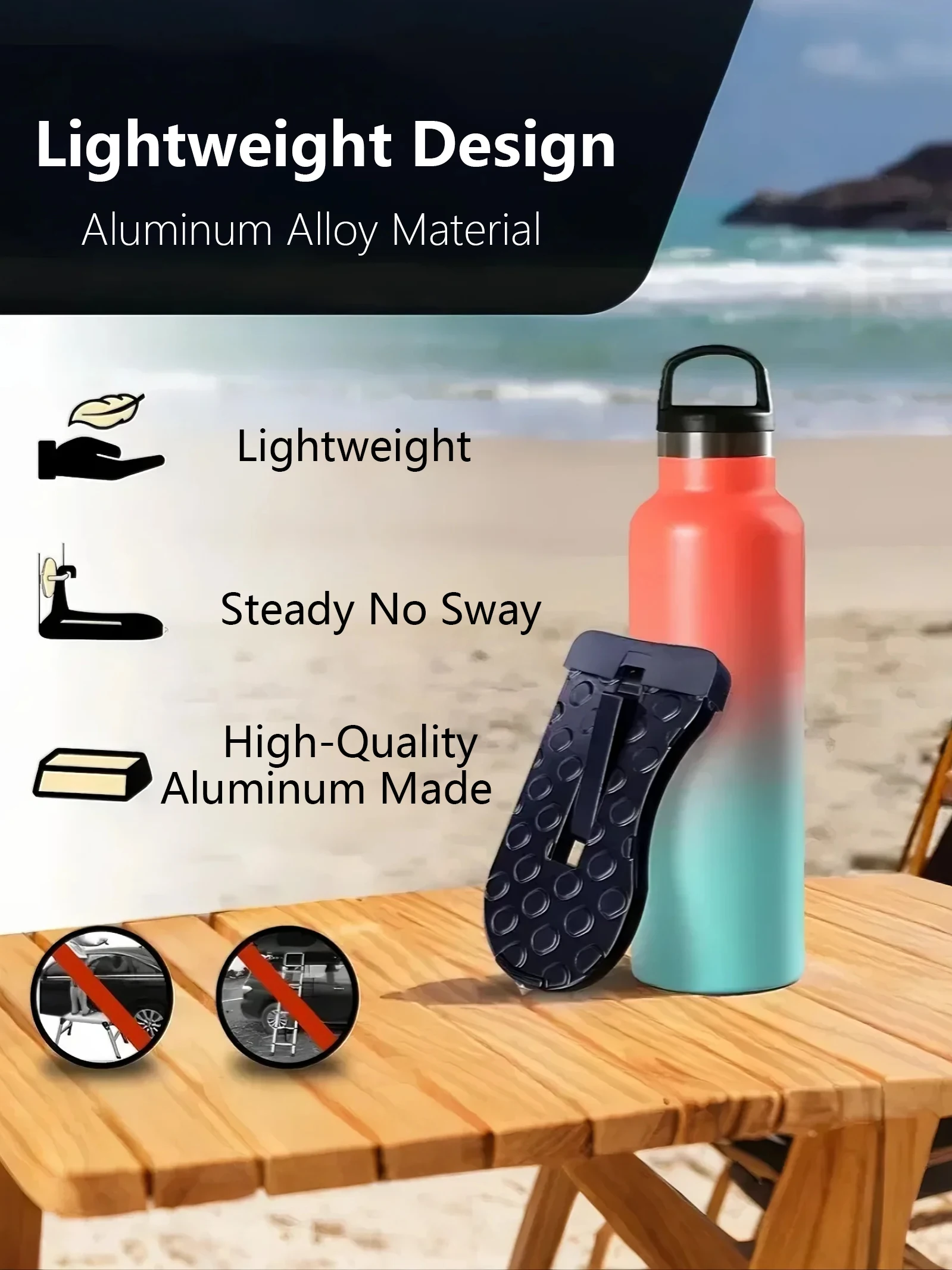 Składana aluminiowa stopka do drzwi samochodu (dostęp do dachu) – kompatybilna z sedanami, samochodami sportowymi, pojazdami terenowymi i innymi modelami.