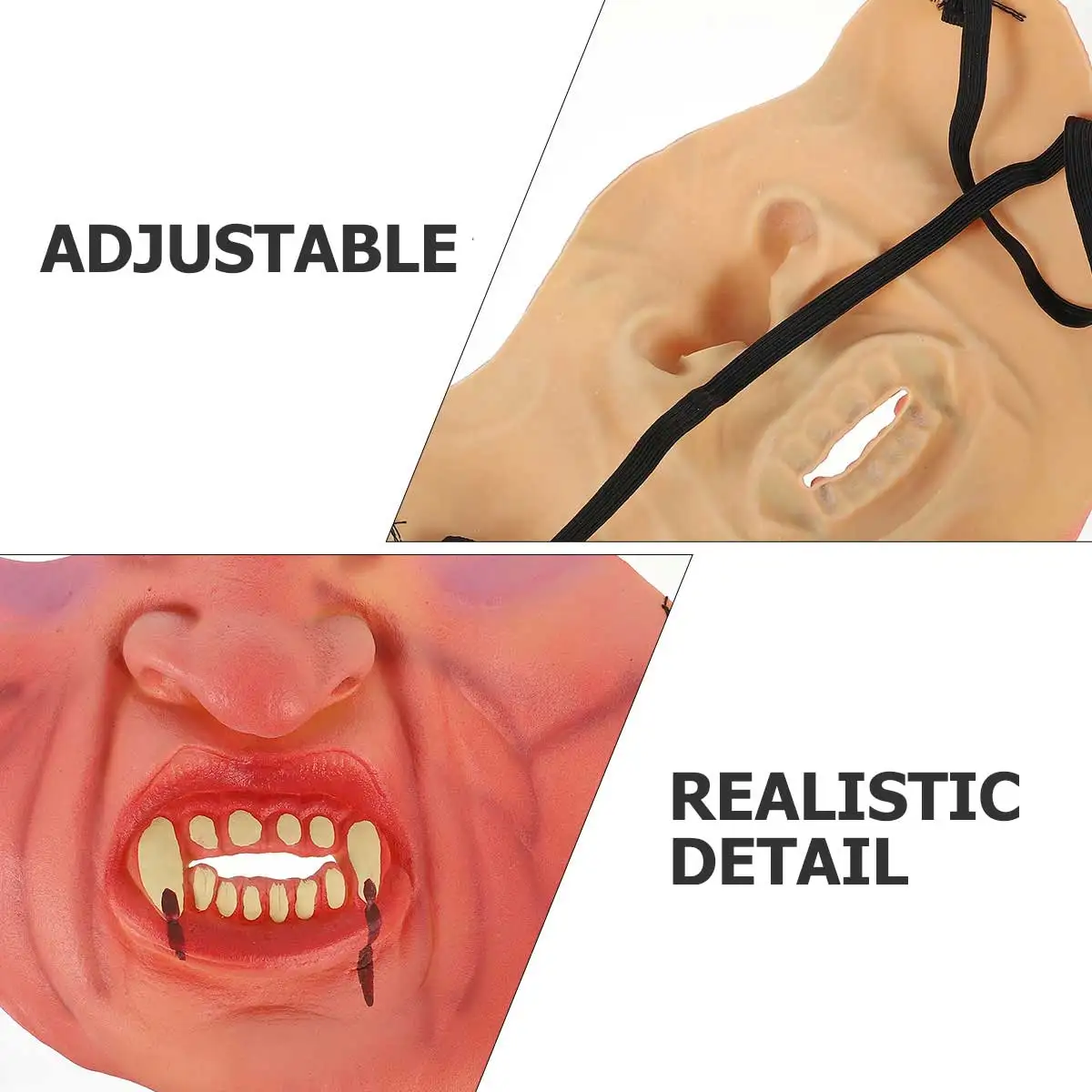 

3 шт./компл. полумаска для лица на Хэллоуин, страшная шутка, костюм, чехол для карнавала, косплея, сценическая маска, эмульсия, забавная жуткая