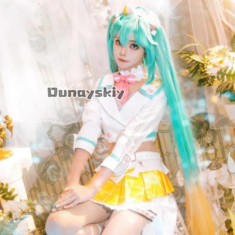 Costume de Chanteur Virtuel Mikkuu MAGICAL MIRAI 2024, Perruque, Robe, Uniforme Cosplay, Ensemble Complet pour Halloween