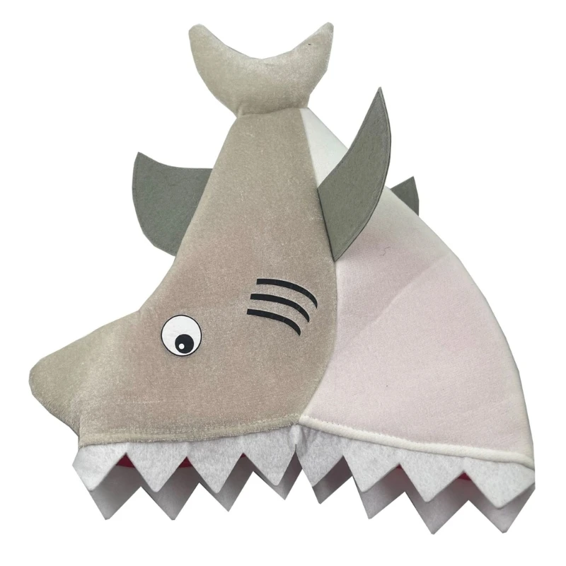 Halloween Large Pullover Beanie Hat Oversized Headgear Party Holiday Dress-up Warm Hat Oversized Shark Theme for Teens Dropship