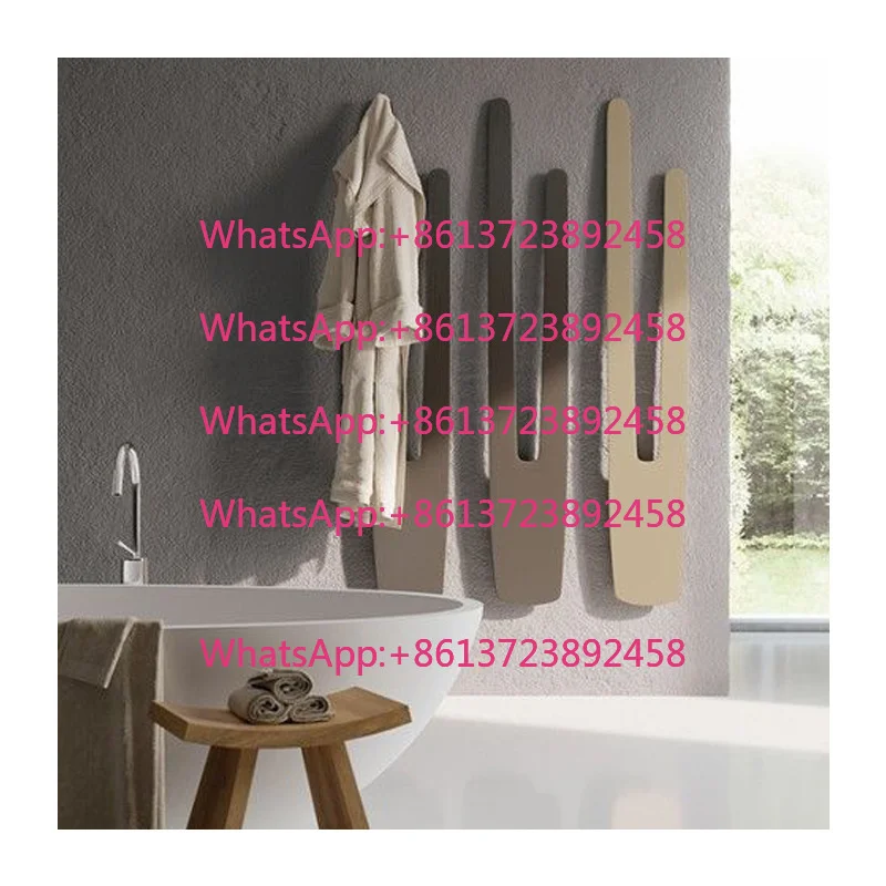 Gold Double Stainless Steel Vertical Wall-Mounted Heated Towel Rack for Hotel Bathroom
