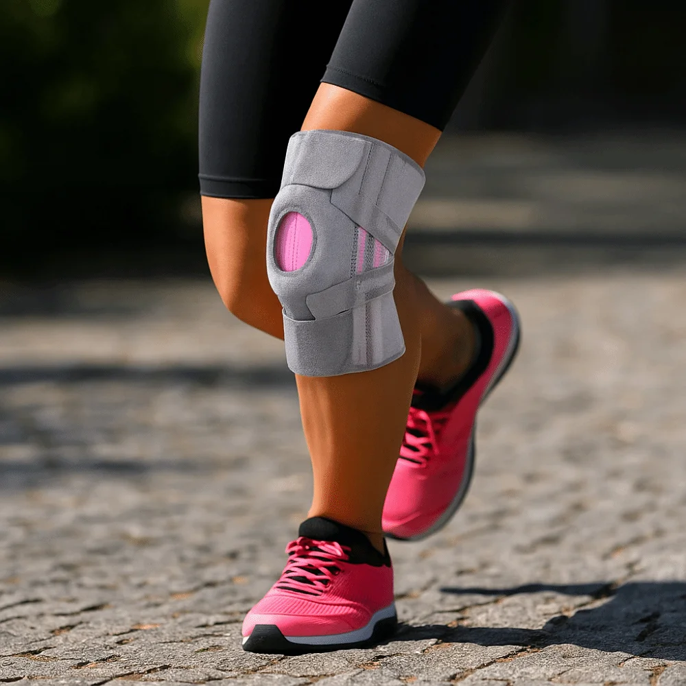 

Decompressive Adjustable Kneepad Breathable with Support Strip Knee Brace Silicone Protection Non-slip Patella Protector Running
