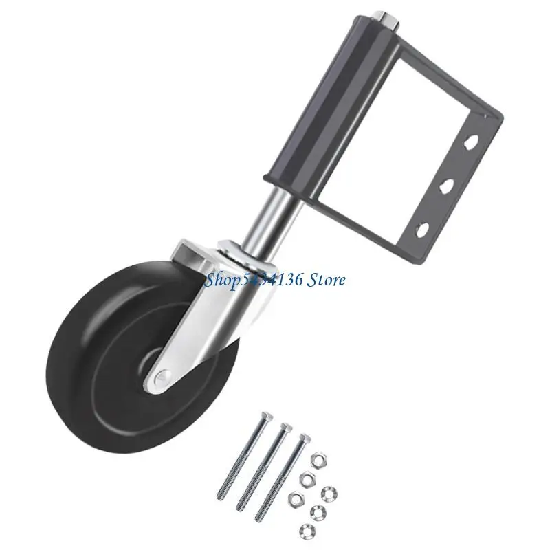 H7ED Heavy Duty Gate Wheel with 360 Swivels Spring Loaded Gate Caster Replacement Gate Support Helper Easy to Install