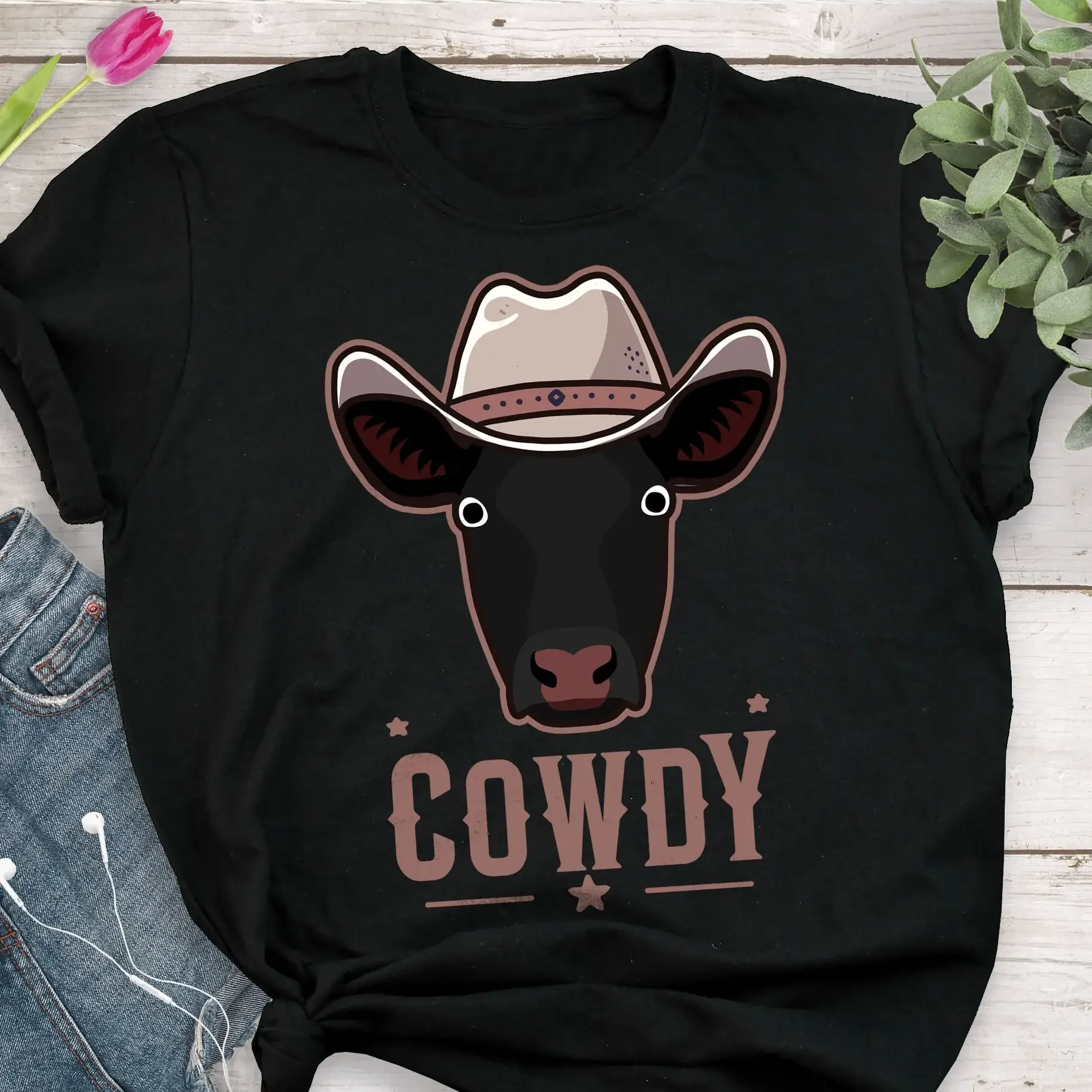 Black Angus Cow T Shirt Funny Cowboy Lover Cowdy Cute Howdy Western Texas Meme Farm Farmer Rancher Homestead