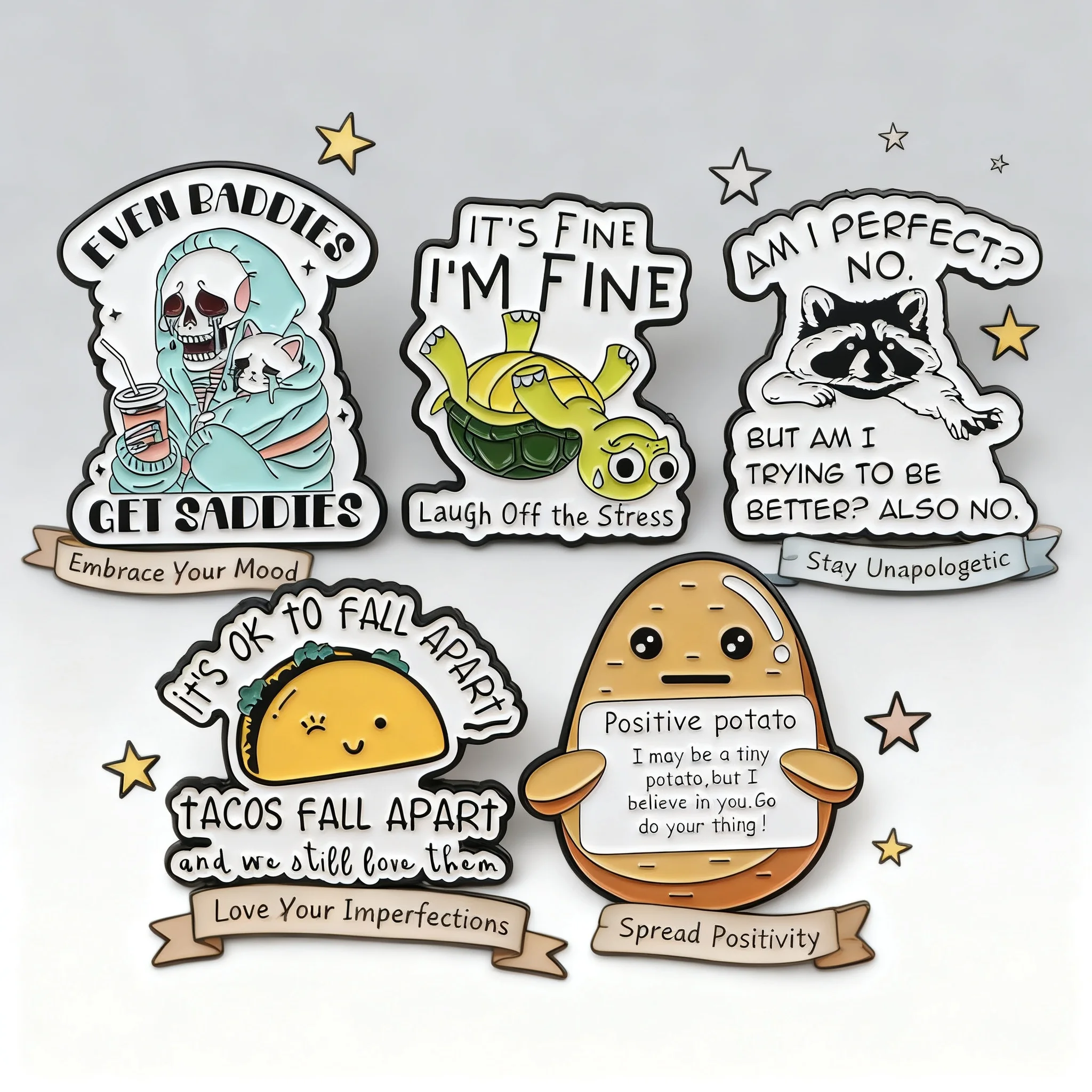 

Забавные значки с черепахами и енотами, броши с прикольными цитатами, эмалевые значки для косплея, аксессуары, игрушки, подарки, мультяшные животные, эмалевые значки для рюкзаков