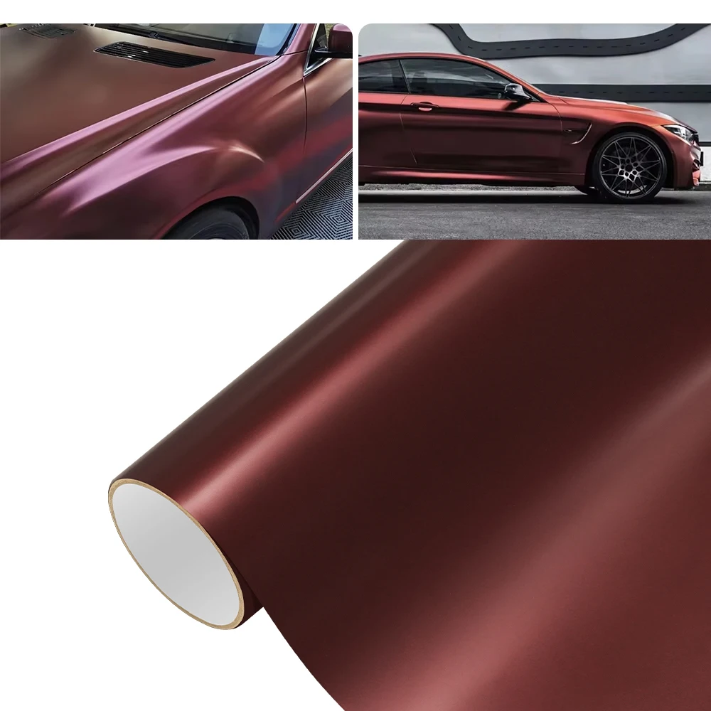 

Автомобильная пленка для упаковки, матовая металлическая, красно-красная, меняющая цвет, устойчивая к царапинам, прочная, полностью частичные аксессуары для тюнинга