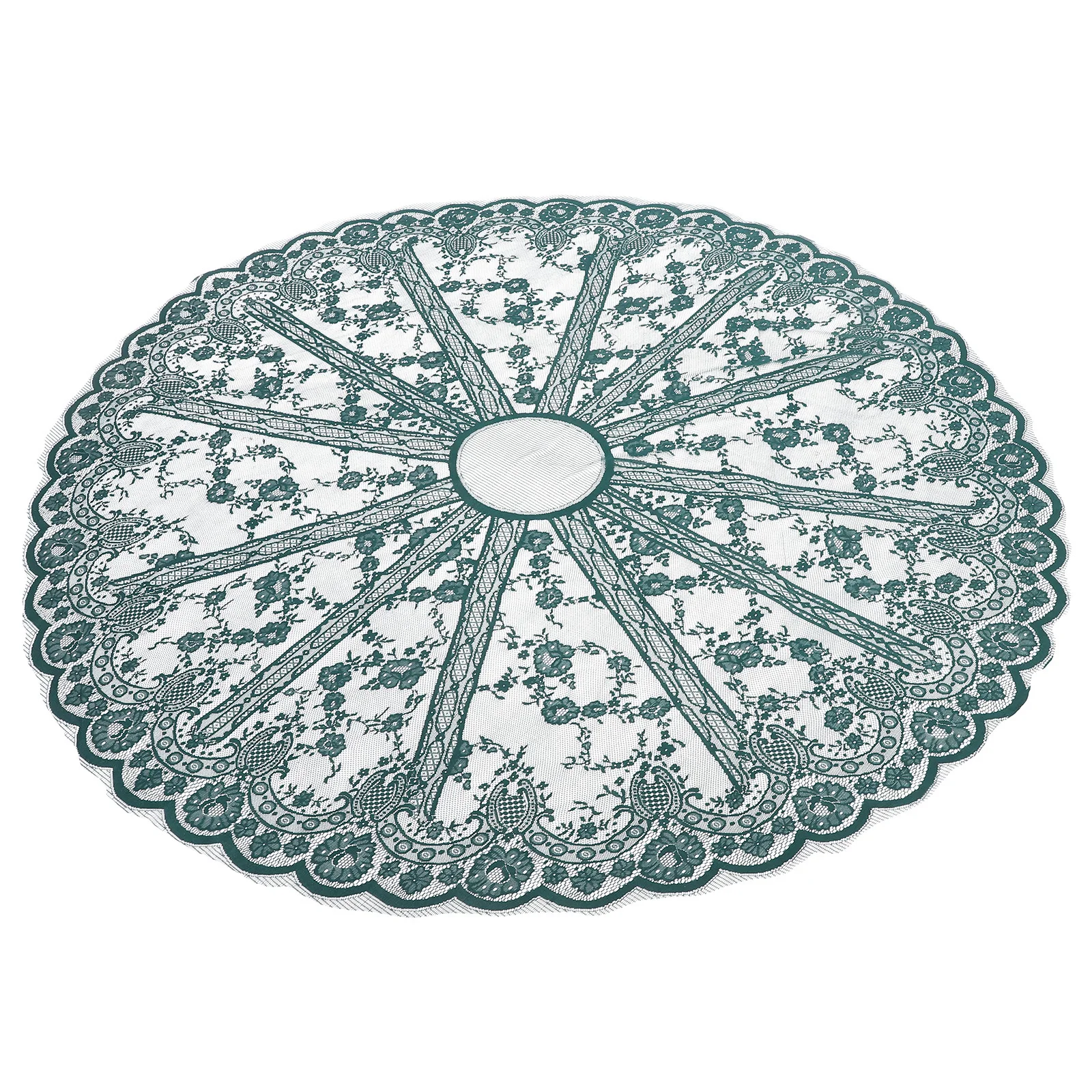 

Elegant Lace Tablecloth Wedding Round Decorative Floral Design Vintage Charm Romantic Atmosphere Bridal Shower Birthday Party
