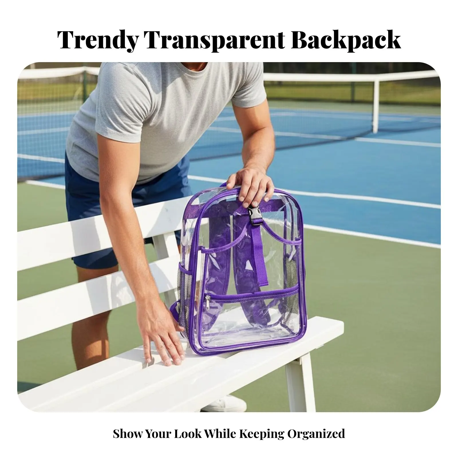 

Рюкзак из ПВХ, прозрачный рюкзак большой вместимости, прозрачный рюкзак из ПВХ, прозрачная сумка для книг с несколькими отделениями, регулируемые ремни