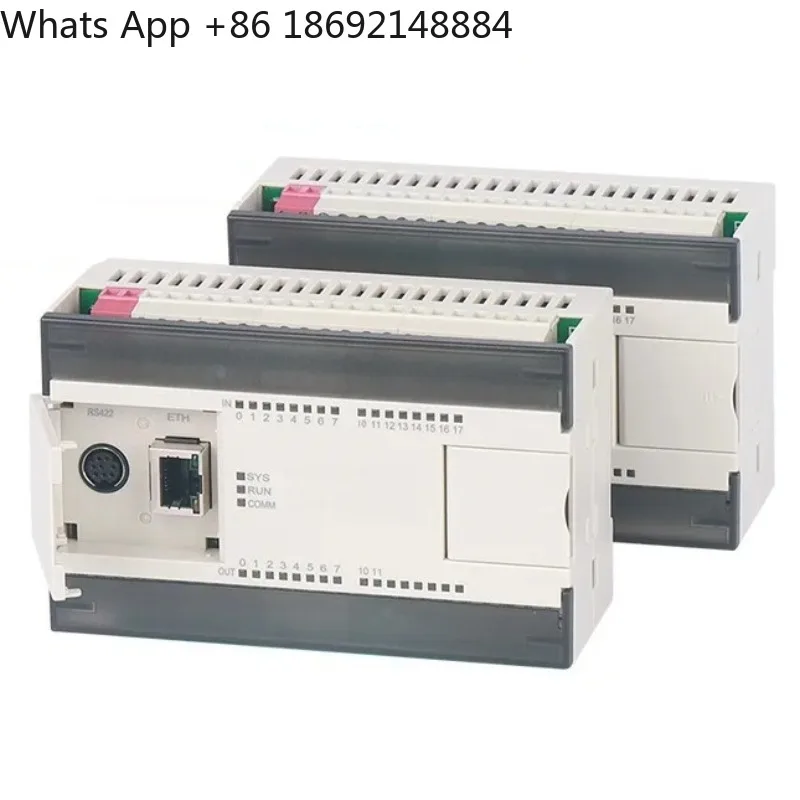 Aimoxun for Mitsubishi PLC FX2N FX3U Programmable Controller Industrial Control Board with Analog Input Ethernet Port