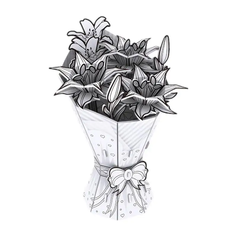 

Детский 3D раскраска граффити Искусственный Букет DIY Ручная работа искусственный подарок для детей живопись головоломки игрушки