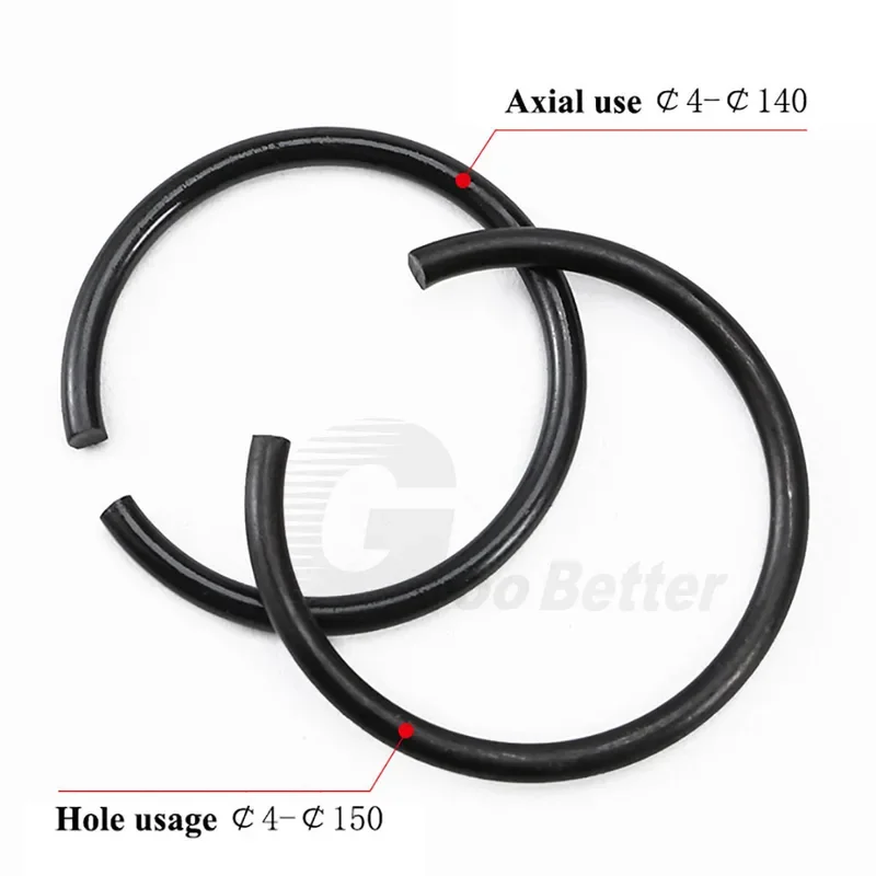 1-200Pcs C-shaped Black Steel Wire Retaining Ring M4-M150 For Hole Snap Circlip Round WireSnap Rings Roundwire Shaft