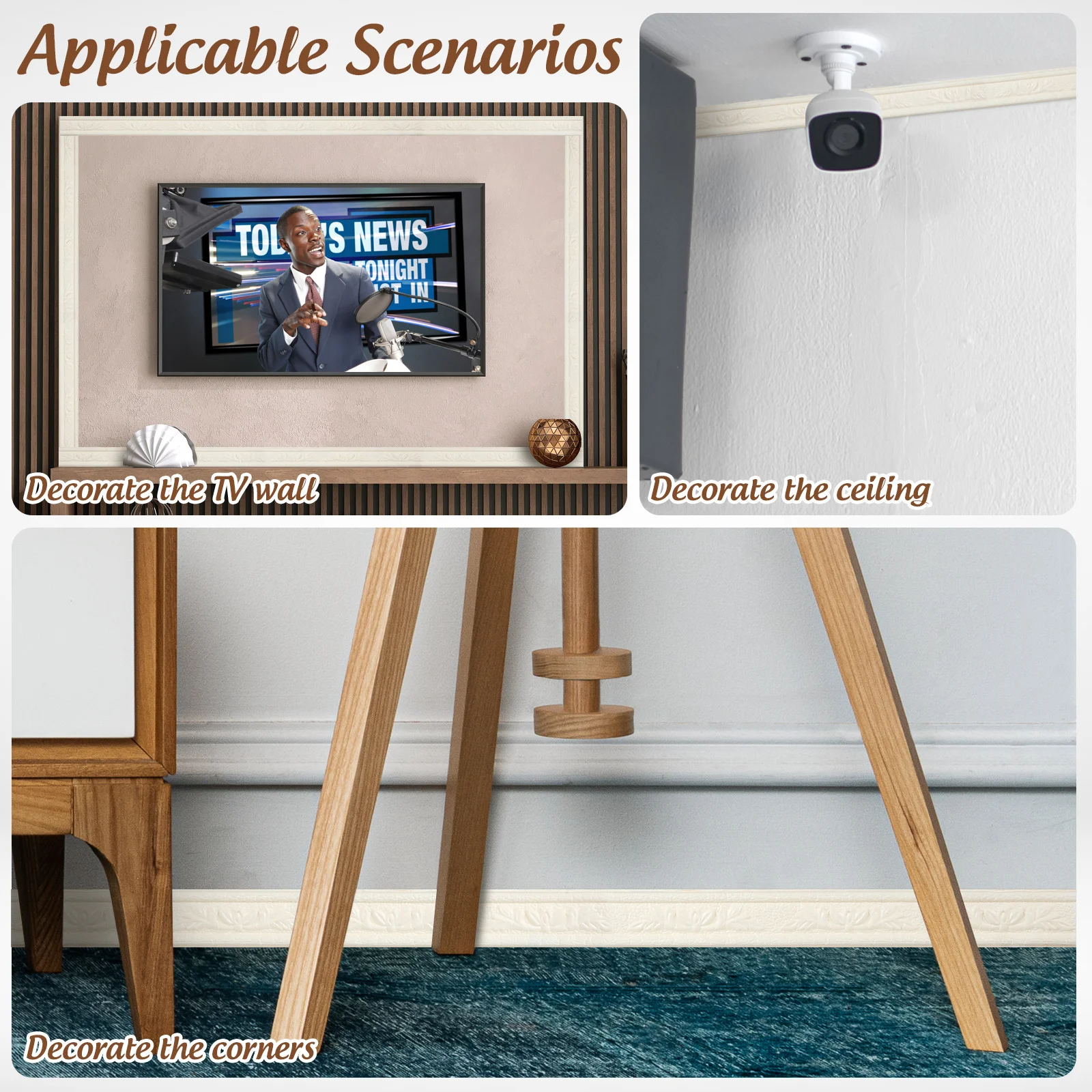 2 Gulungan Perekat Dinding Wallpaper Border Strip Perekat Tempel Sendiri untuk Ubin Dapur Kamar Mandi