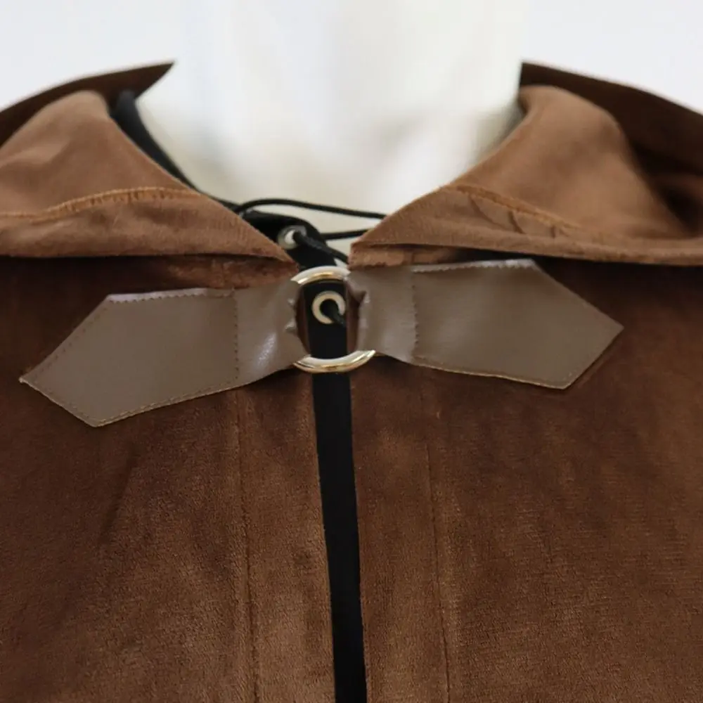

Solid Color Velvet Hooded Cloak Thickened Vintage Medieval Renaissance Style Cape Soft Winter Warmth Shawl For Women Man Unisex