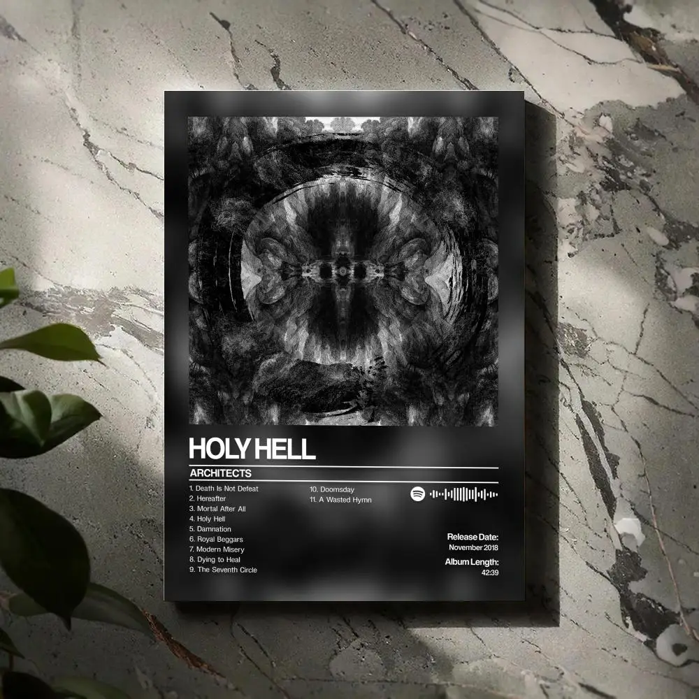 

Holy Hell Architects Poster Prints Canvas Painting Wall Art Picture Living Room Home Decor Tracklist Music Album Cover
