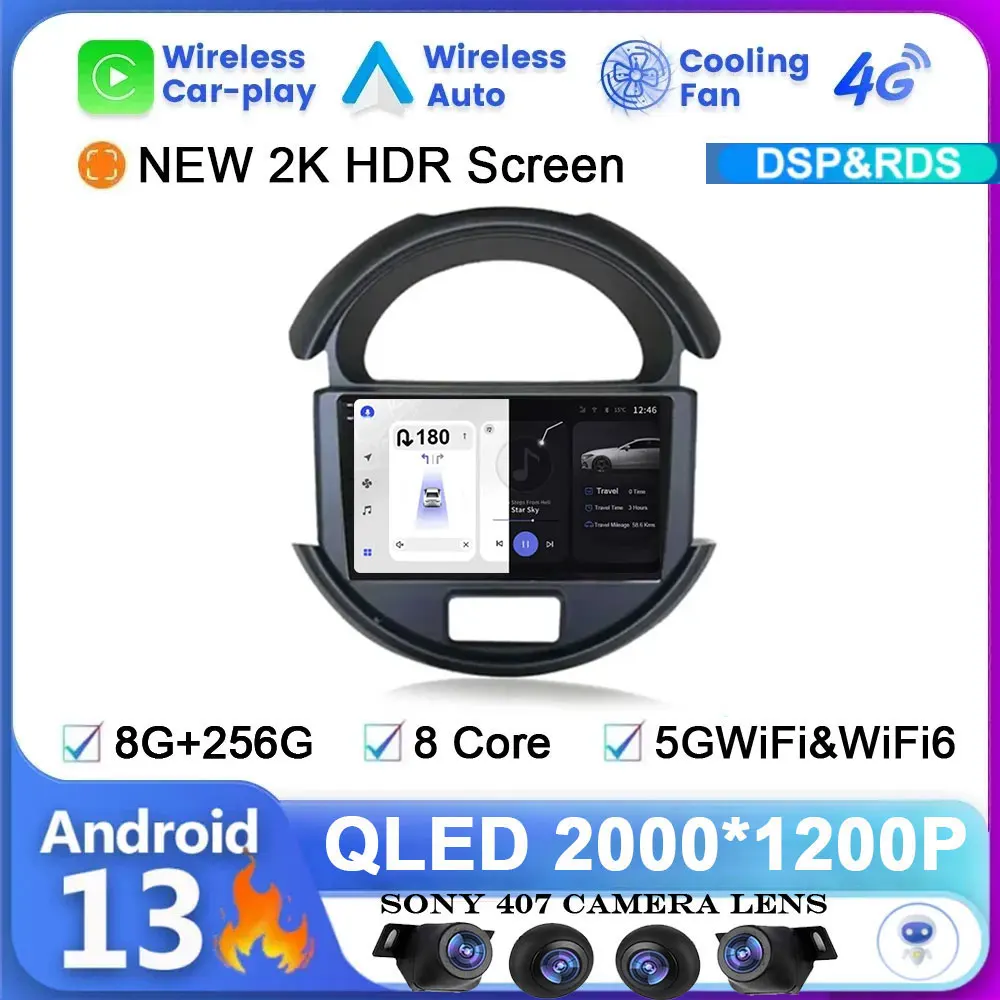 

8 Core 8G+256G Android 13 ForSuzuki Spresso 2019-2021 Car Radio Wireless Carplay Multimedia Video Player Autoradio GPS 4G DVR