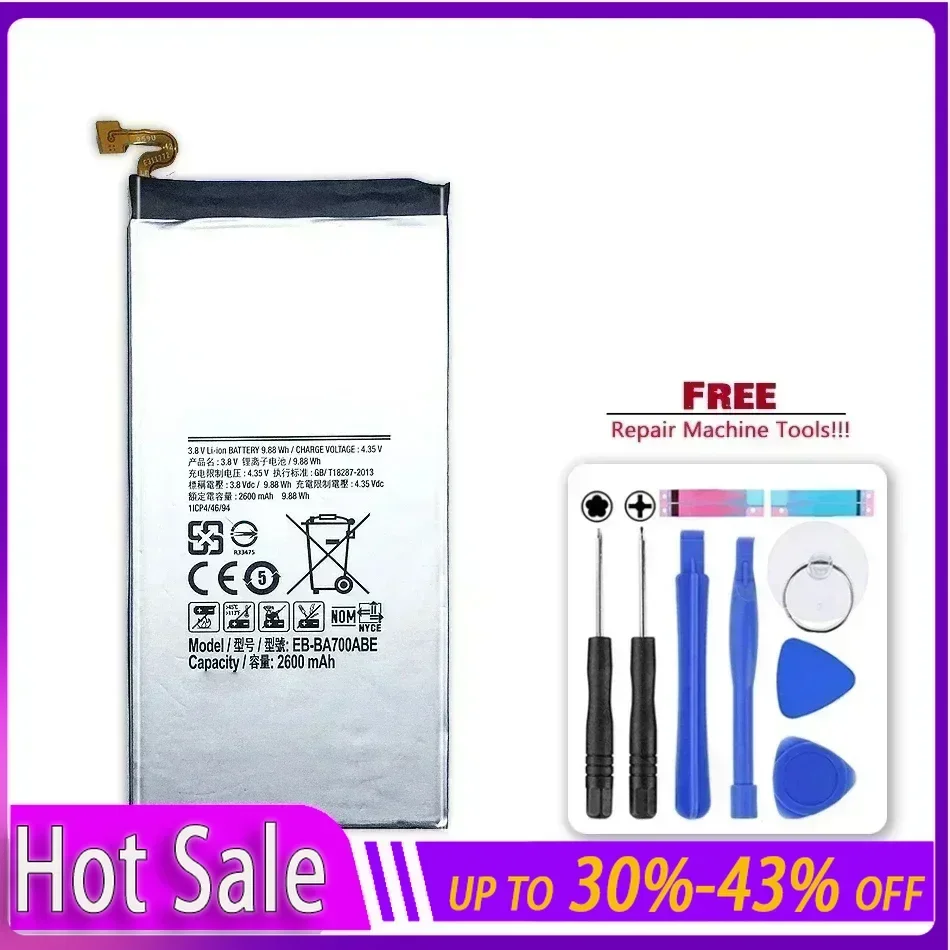 Аккумулятор EB-BA700ABE, 2600 мАч для Samsung Galaxy A7 2015 A700FD, SM-A700, A700L A700F H S A700K A700YD A7000 A7009 + НЕТ