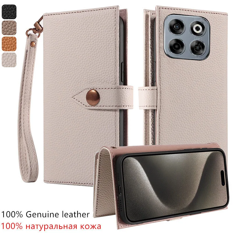 

100% Genuine leather card slot wallet Cover For ZTE Axon 70 60 50 40 Pro Ultra Lite SE Magnetic button shockproof phone Case