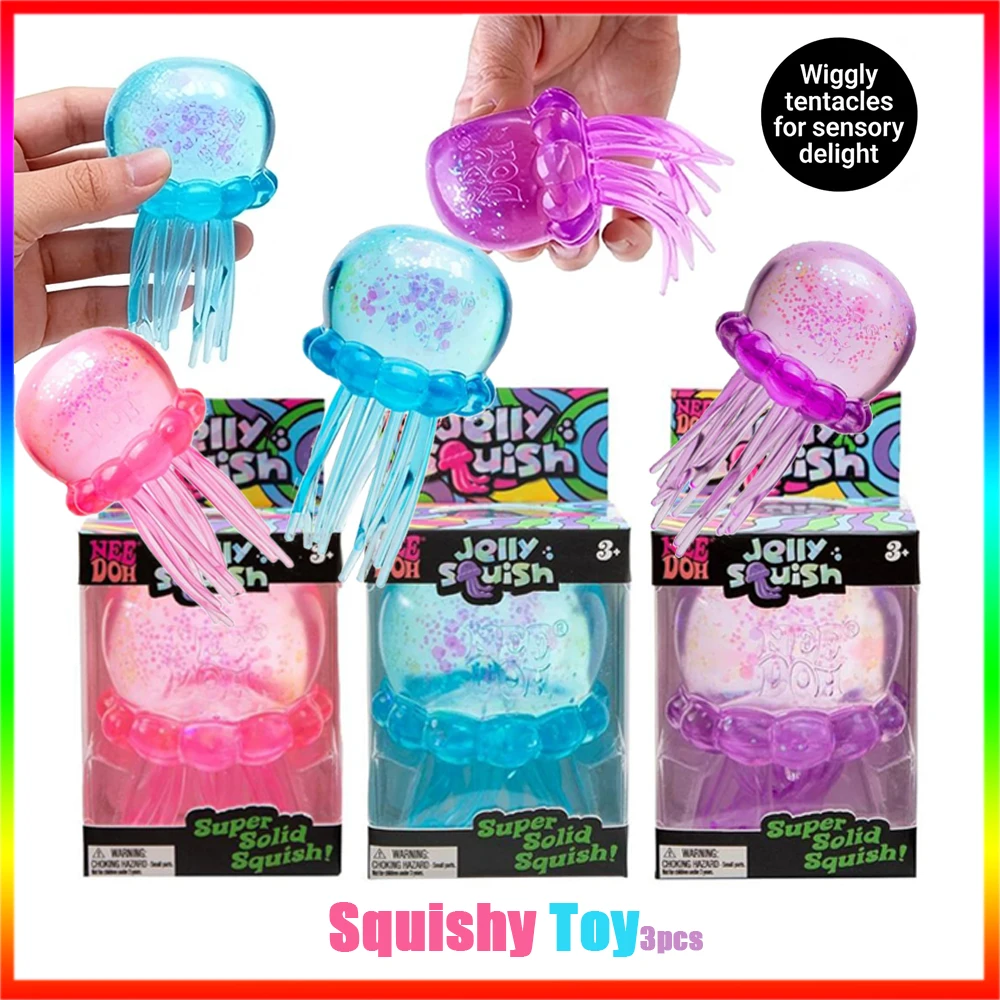 Fuzz Ball Quallen-Quetschspielzeug, weich, zum Drücken, zur Stress- und Angstlinderung, sensorisches Geschenk für Kinder und Erwachsene
