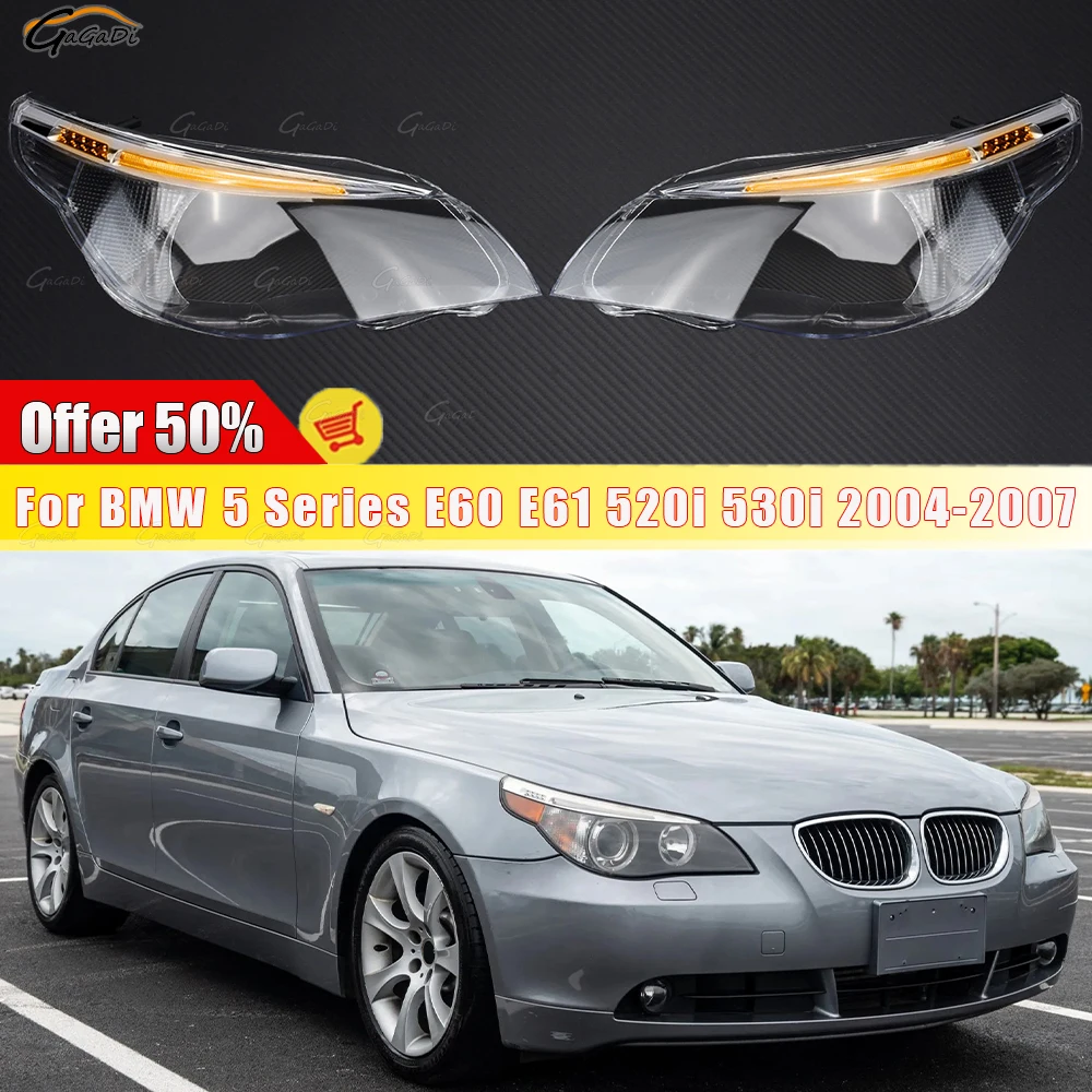 

Old style Headlight Lens Transparent Lampshade For BMW 5 Series E60 E61 520i 523 525 530i 2004-2007 Car Headlamp Cover