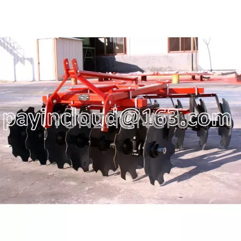 Tractor Mounted Small Disc Harrow After Tillage, The Soil Is Broken Tillage Tools Loose Soil Surface Is Leveled Light Harrow