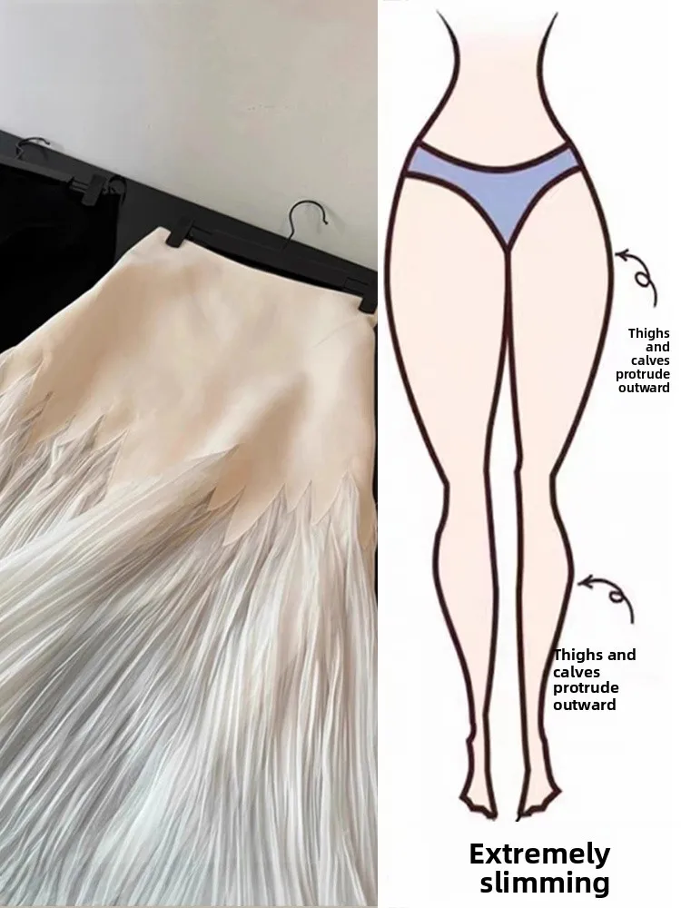 E Falda Midi de Encaje Blanco Estilo Sirena, Primavera Verano, Cintura Alta, Línea A, Pada, Moda Coreana para Mujer