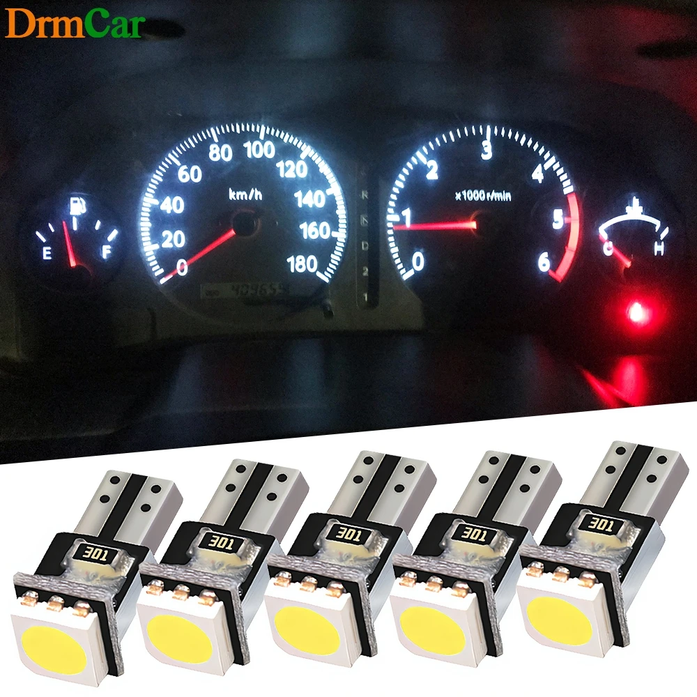 

1/10/20/50 шт. T5 5050 1smd приборные фонари 12 В приборная панель автомобиля внутренняя купольная лампа предупреждающий индикатор белый автоматический датчик клиновая лампа