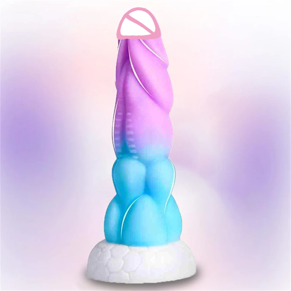 Realistic Monster Dildo for Women Huge Liquid Silicone Anal Dildo with Strong Suction Cup for Hands-Free Play Prostate Massager