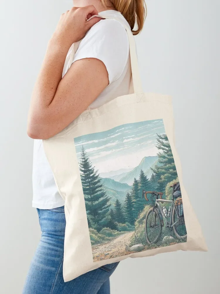 

Bikepacking scenery Tote Bag shopper bags custom tote bag Canvas stote bag Women's handbag
