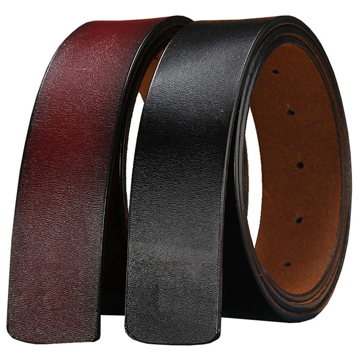 Hochwertiger Ledergürtel für Herren, automatischer Schnallengürtel ohne Schnalle, modischer Ledergürtel für Herren, ohne Schnalle, 3,3 cm, 3,5 cm, 3,8 cm – Detail 2