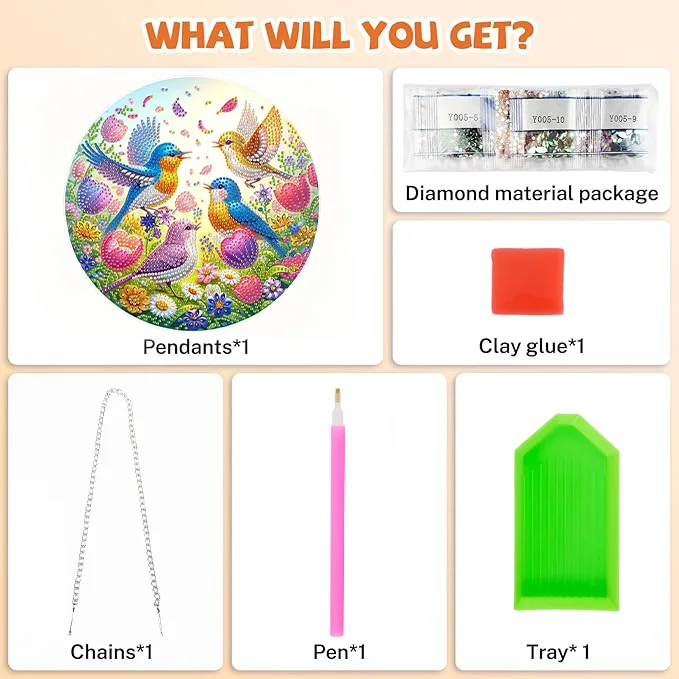 2D Flat Acrylic, 5D DIY Diamond Painting Kit Suitable for Beginners, Acrylic Mosaic Handmade Craft Pendant, Animal Bird Pattern - view 4