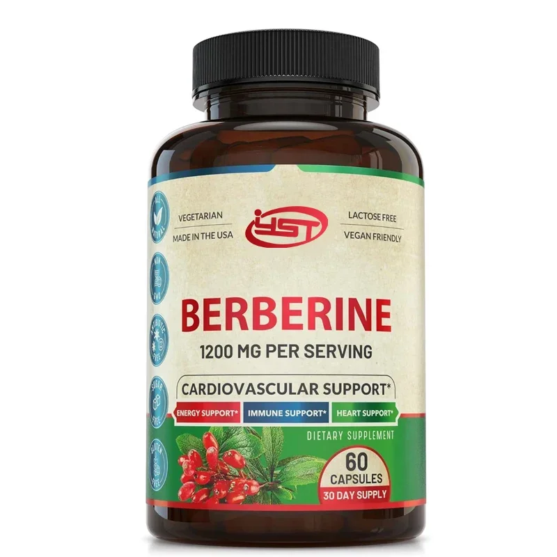 

Berberine Supplements - Support Cardiovascular Health, Metabolic Function, Energy Enhancement, and Immune System 60 Capsules