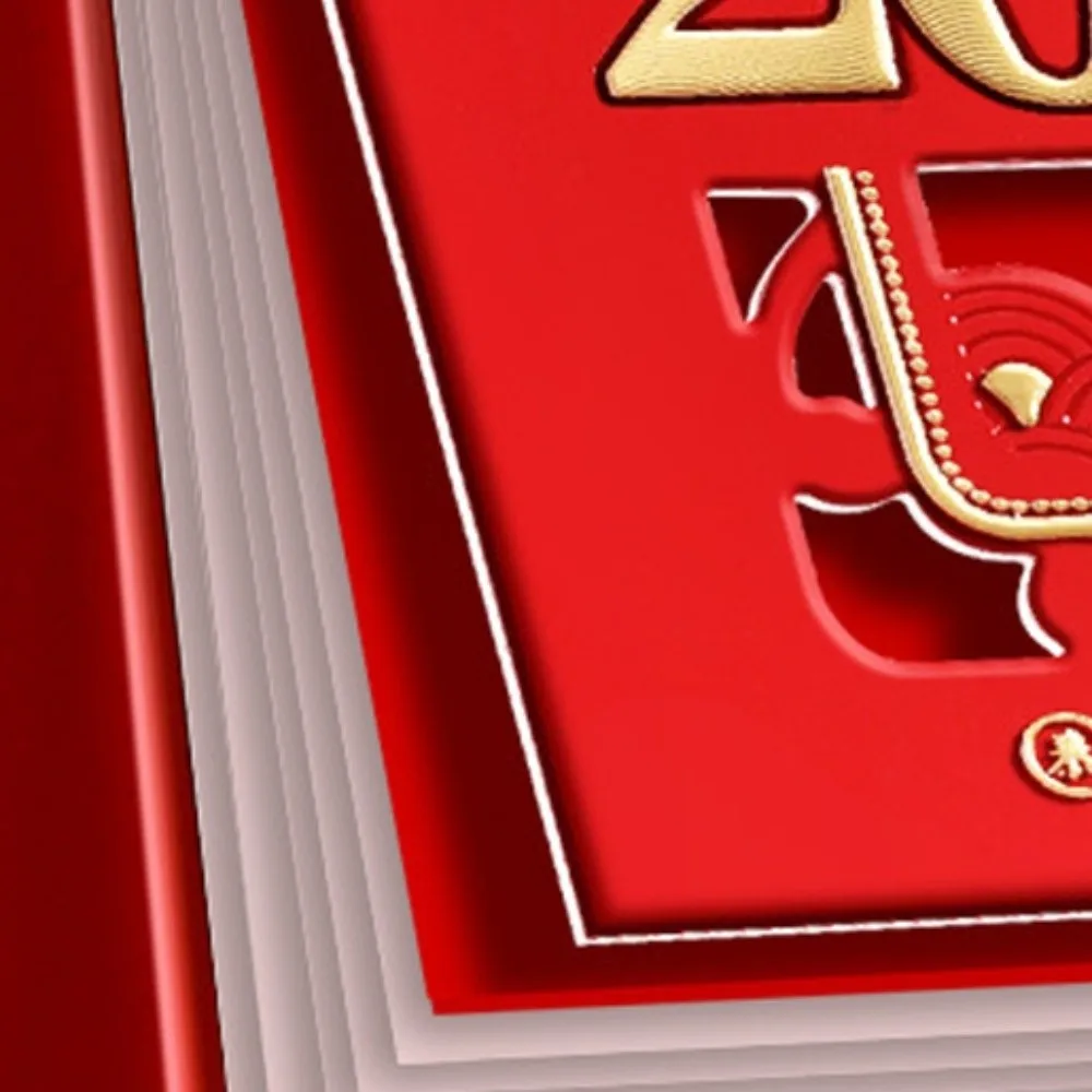 Horse Year 2026 Desk Calendar Chinese Style Traditional New Year Calendar Blessing Words Zodiac Standing Flip Calendar