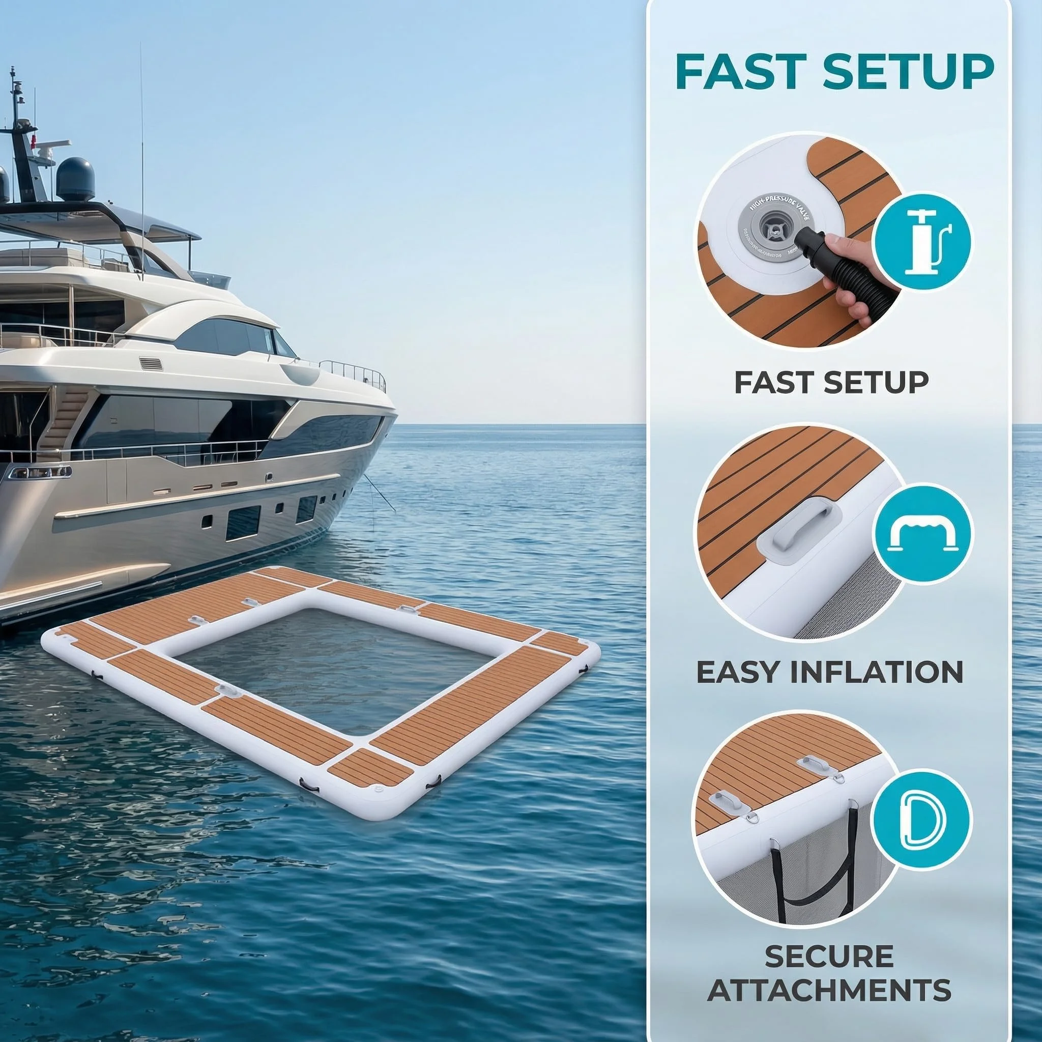 Nadmuchiwany pływający basen nadmuchiwana stacja dokująca pływająca platforma 13x10ft nadmuchiwany basen morski z siatką do jachtów łodzie woda