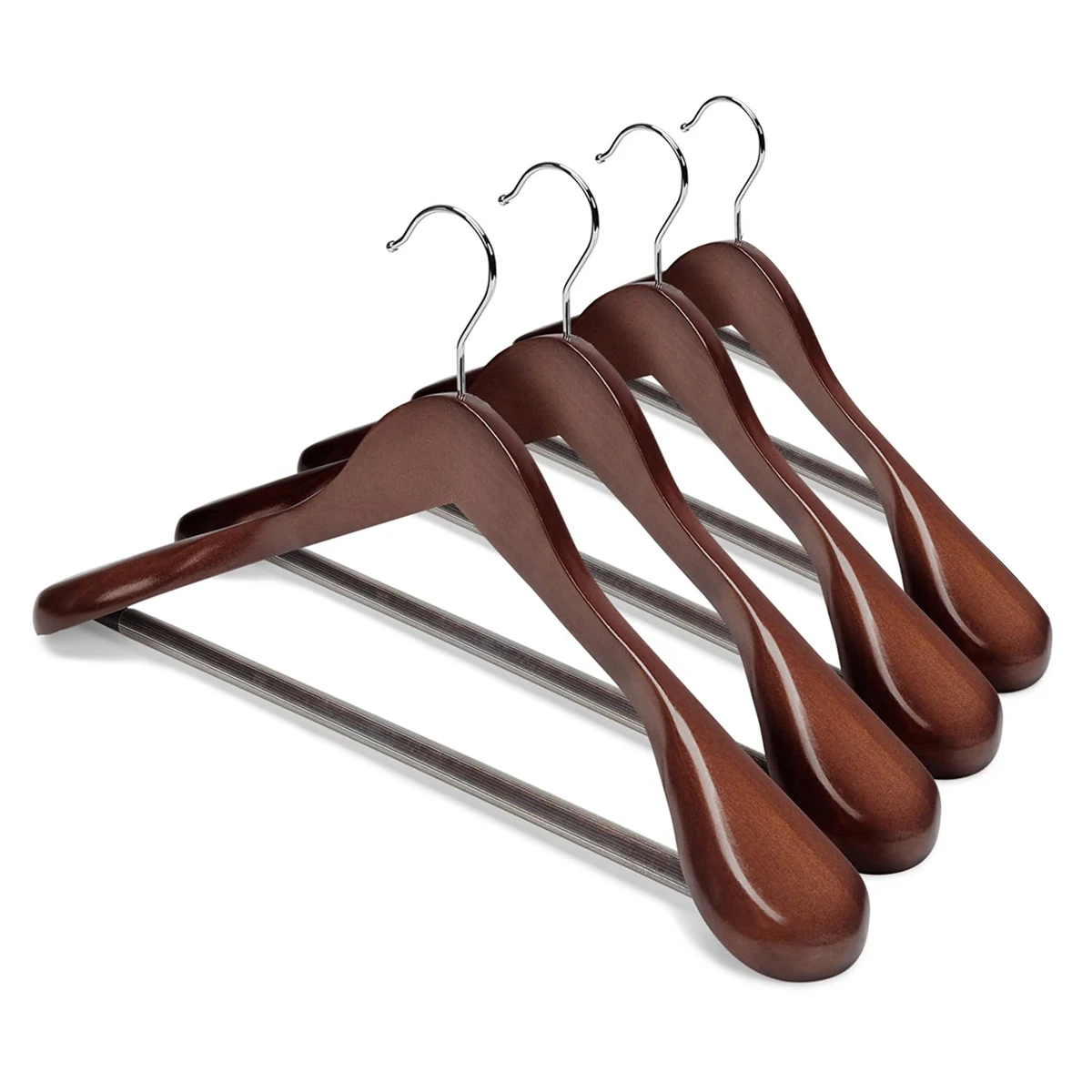 Wooden  Hanger  Hanger Suit Jacket Coat Non-slip 360 Degree Rotating Clothes Hanger Solid Wood Drying Rack