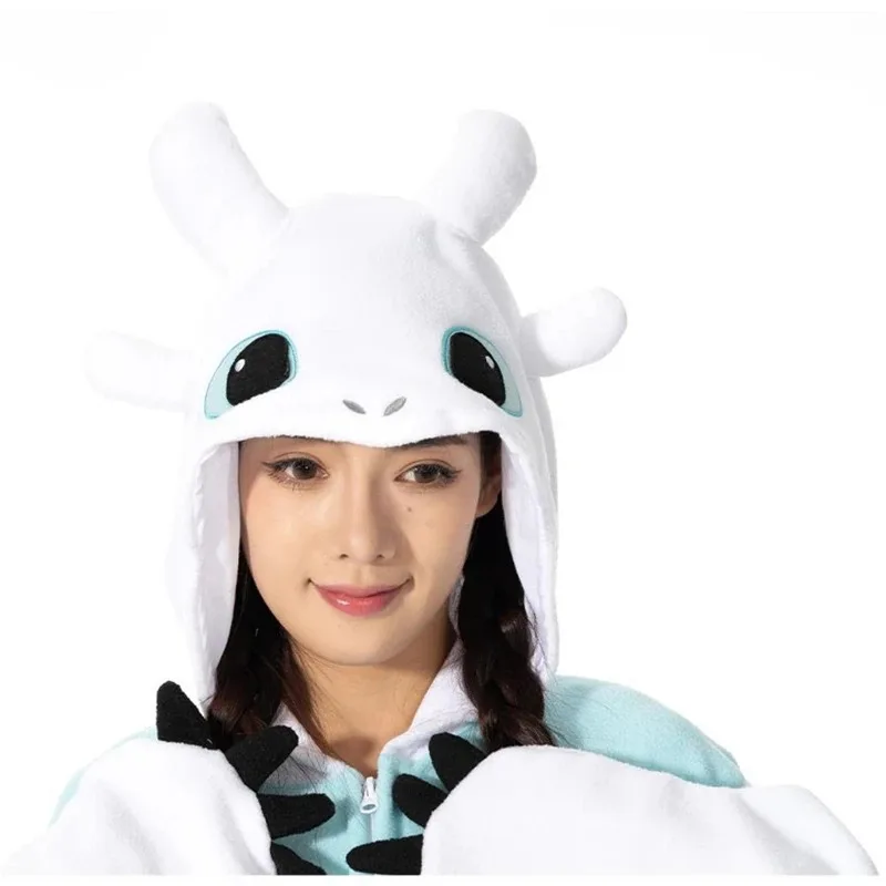 White animal Kigurumi adults onesies women men pajamas Halloween costumes cosplay jumpsuit Christmas gift